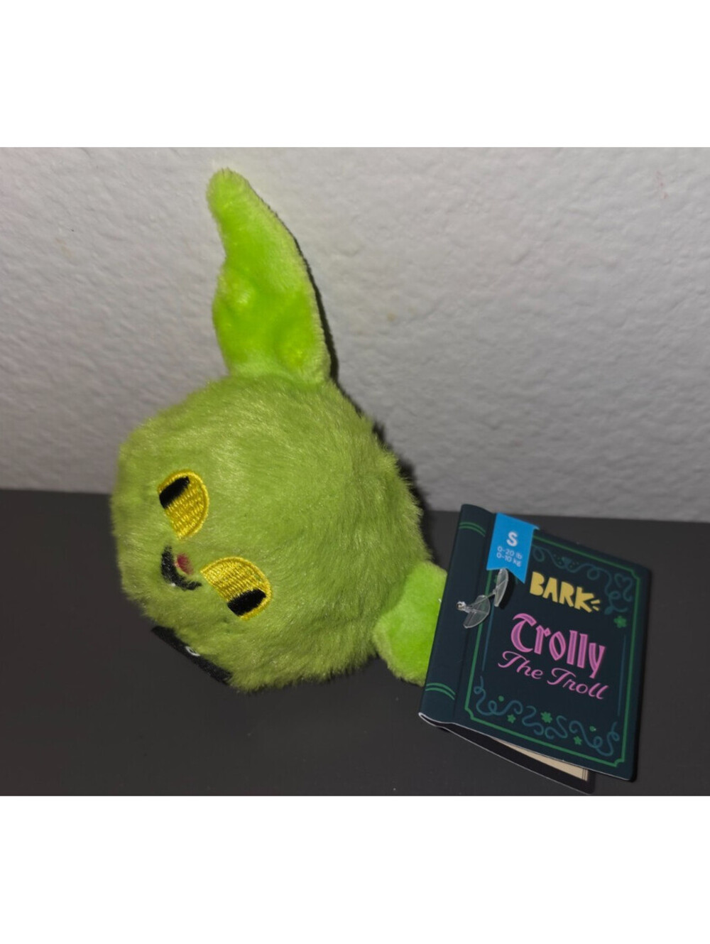 BARKBOX TROLLY THE TROLL SMALL PLUSH SQUEAKY DOG TOY GREEN GOBLIN NWT